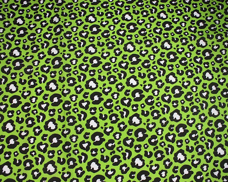 Leopard Print Green Polycotton Children Fabric Sold By Half A Metre
