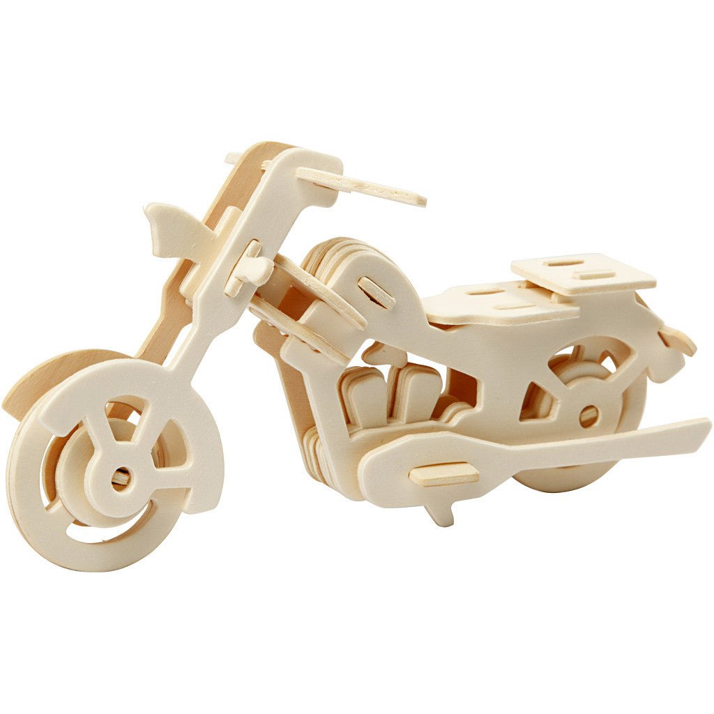 Light Wood 3D Construction Figure Kit Toys Decoration Crafts 19x9x9cm - Motorbike - Home - Crafts