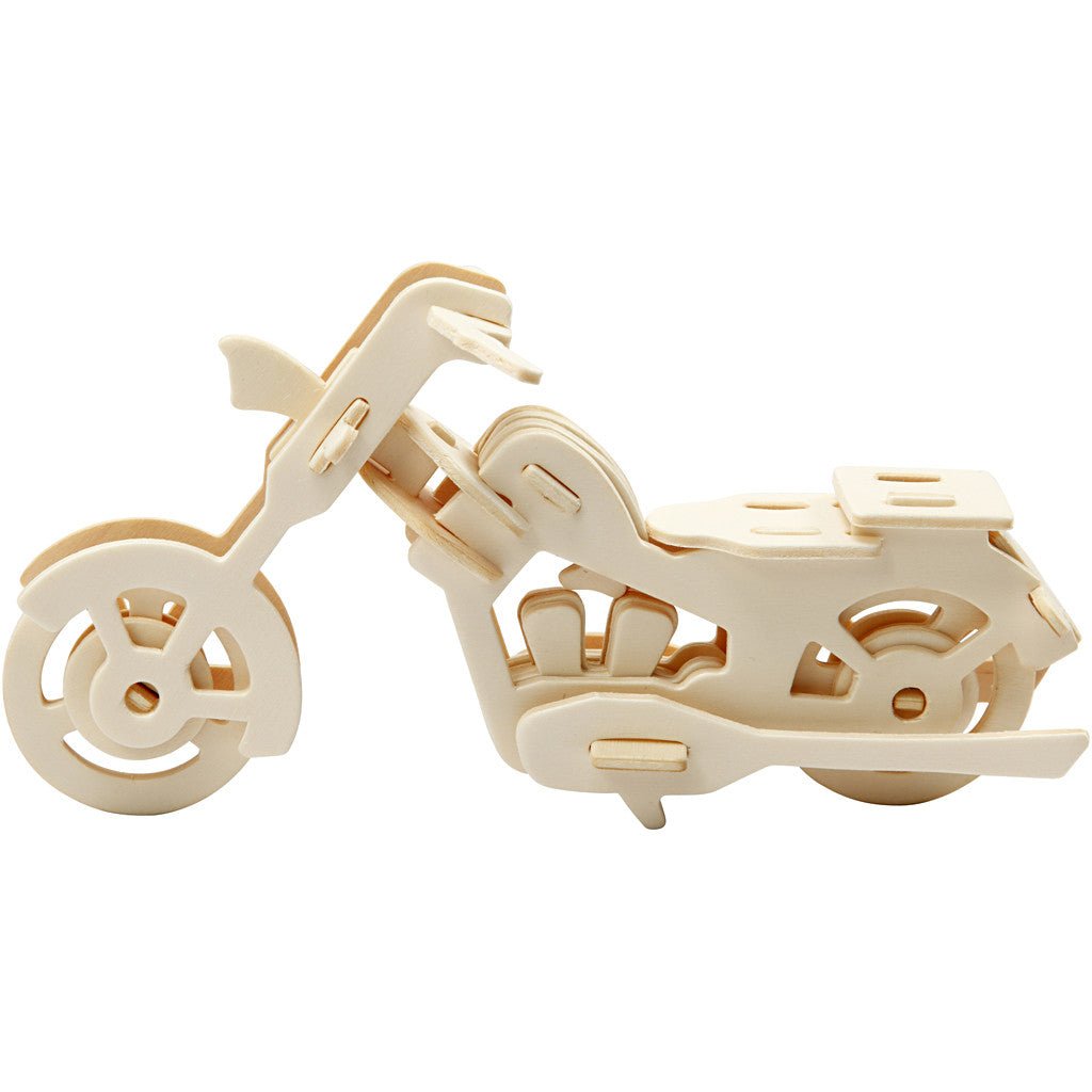 Light Wood 3D Construction Figure Kit Toys Decoration Crafts 19x9x9cm - Motorbike - Home - Crafts