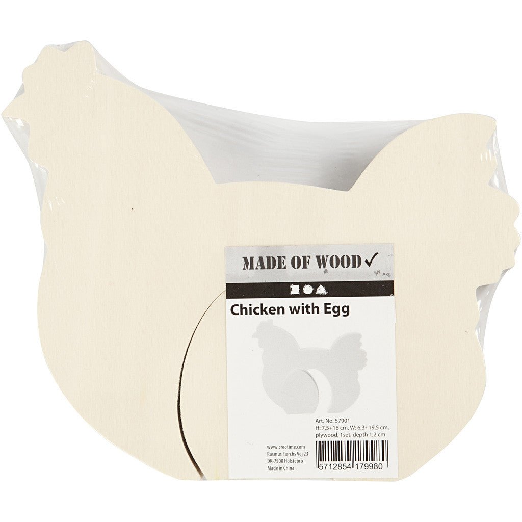 Light Wood Chicken Egg 2 - In - 1 Figure Decoration Crafts T: 2 cm - Home - Crafts