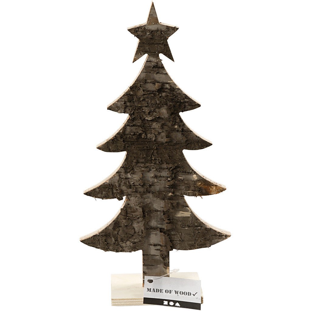 Light Wood Christmas Tree With Foot Decoration Crafts W: 13 cm H: 26 cm - Home - Crafts
