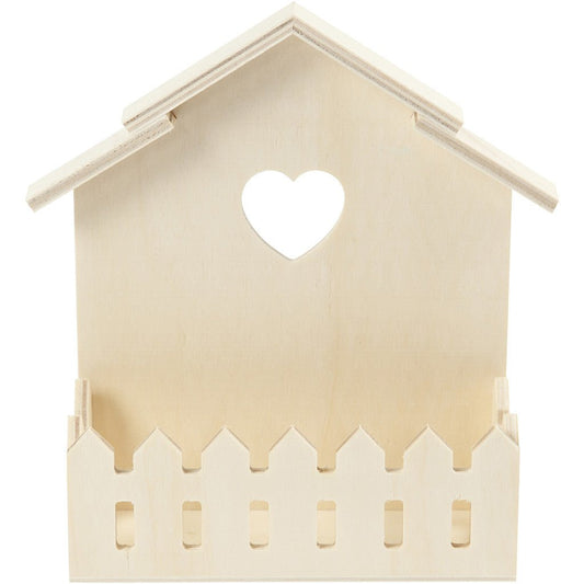 Light Wood House Shaped Shelf Hanging Decoration Crafts 16.5x13x5.5 cm - Home - Crafts