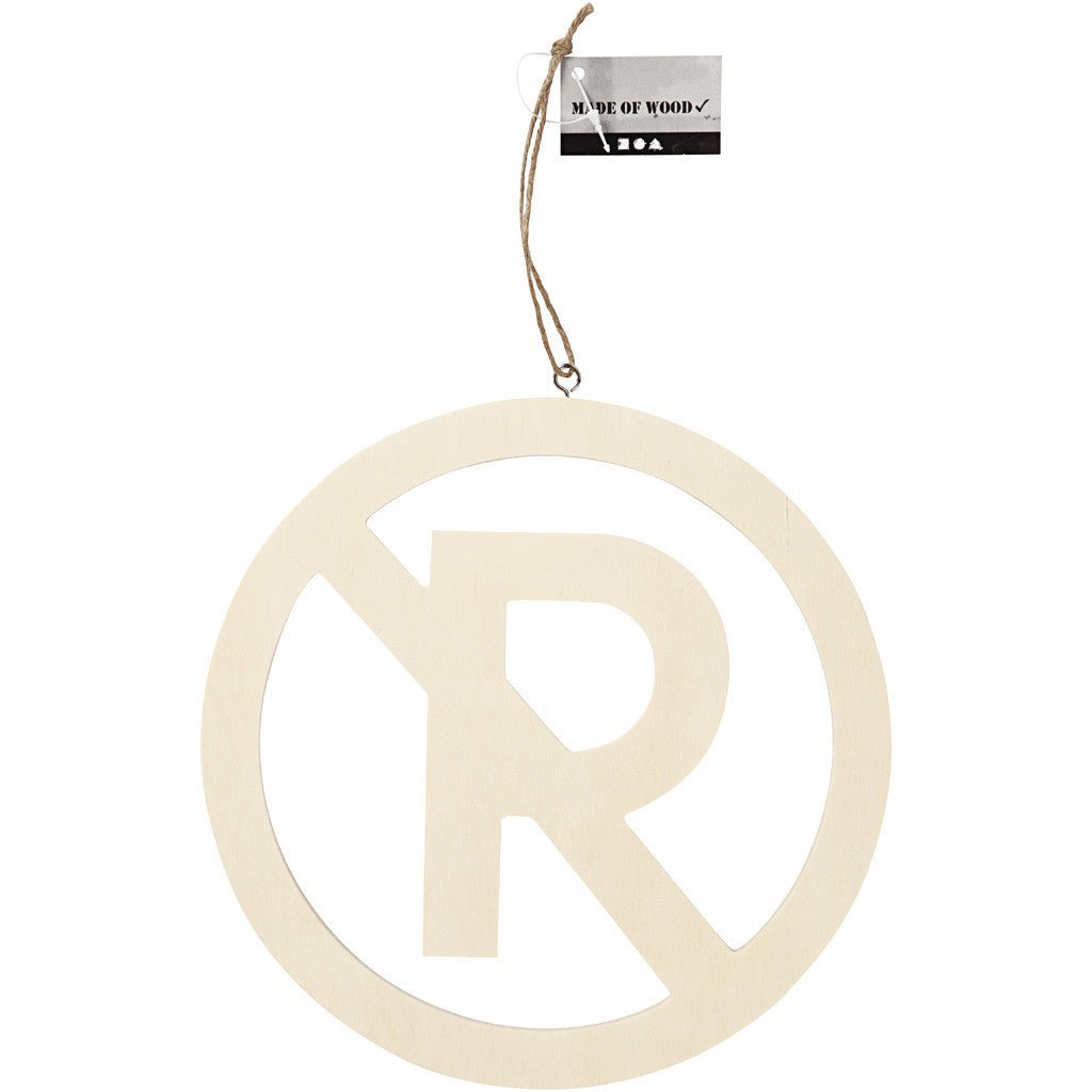 Light Wood Round Sign With String Hanging Decoration Crafts 21.3 cm - No Parking - Home - Crafts