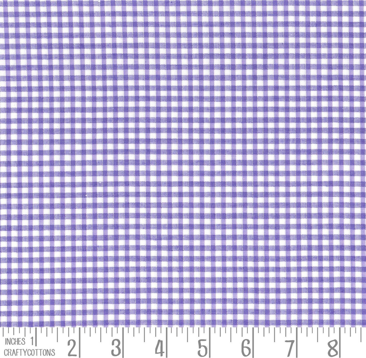 Lilac Gingham Polycotton 1/8" Checked Fabric Select Size 112cm Wide - Home - Crafts