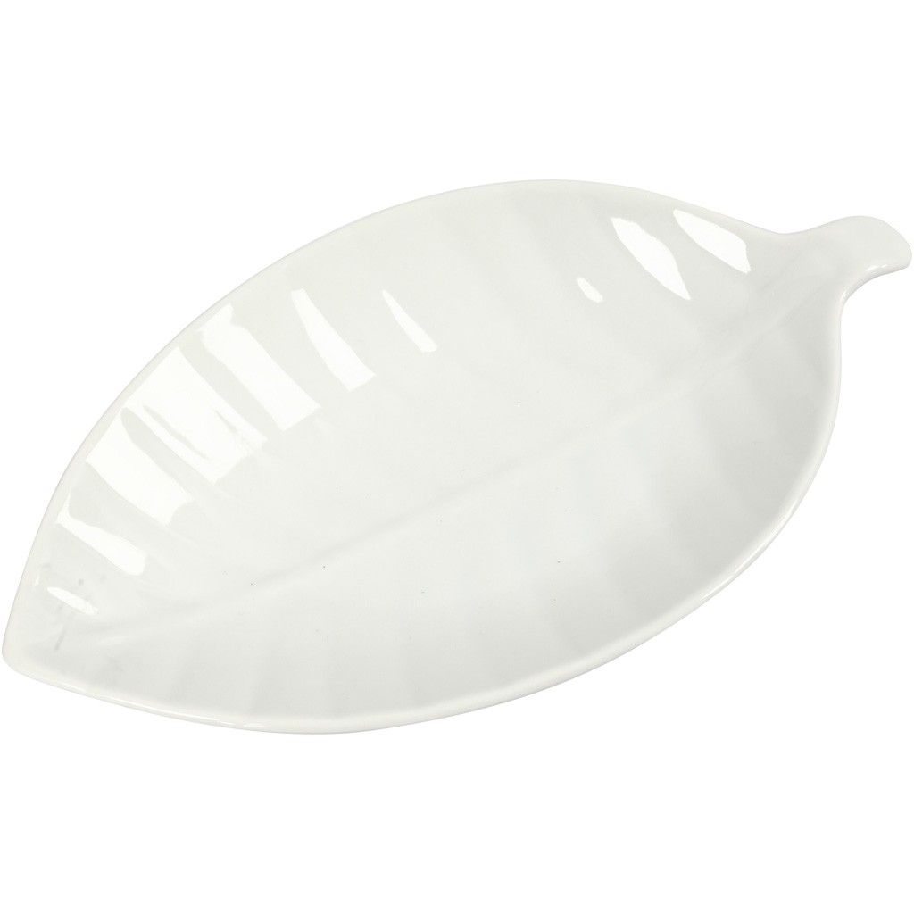 Long Oblong Leaf Shaped Ceramic Dish To Paint & Personalise - Home - Crafts