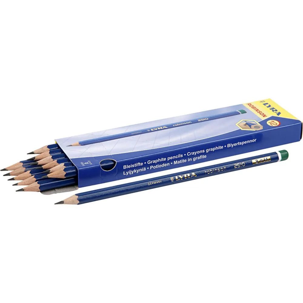 Lyra 12 Groove Graphite Triangular Robinson Pencils D: 6.8 mm Lead:2 mm Grade HB