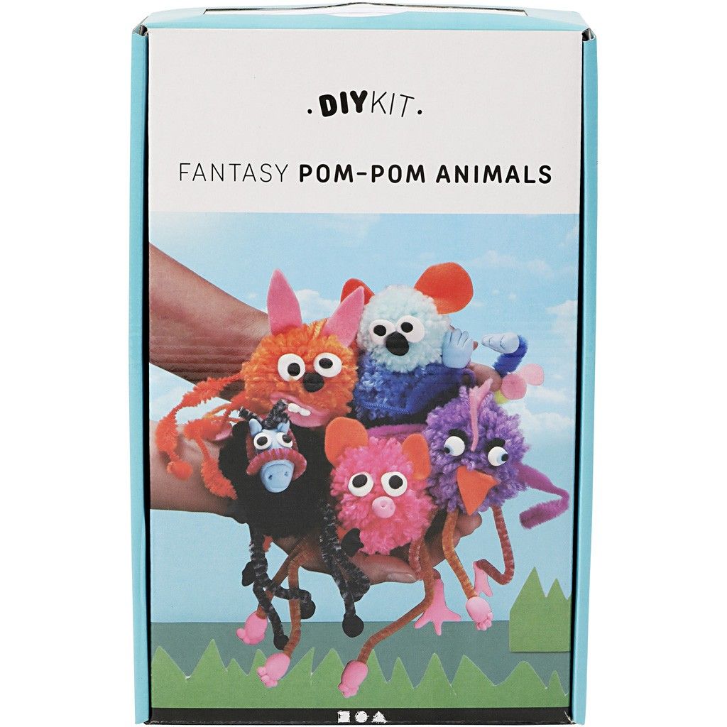 Make Your Own Kit Pompom Animals With Yarn Pom Pom & Clay - Home - Crafts