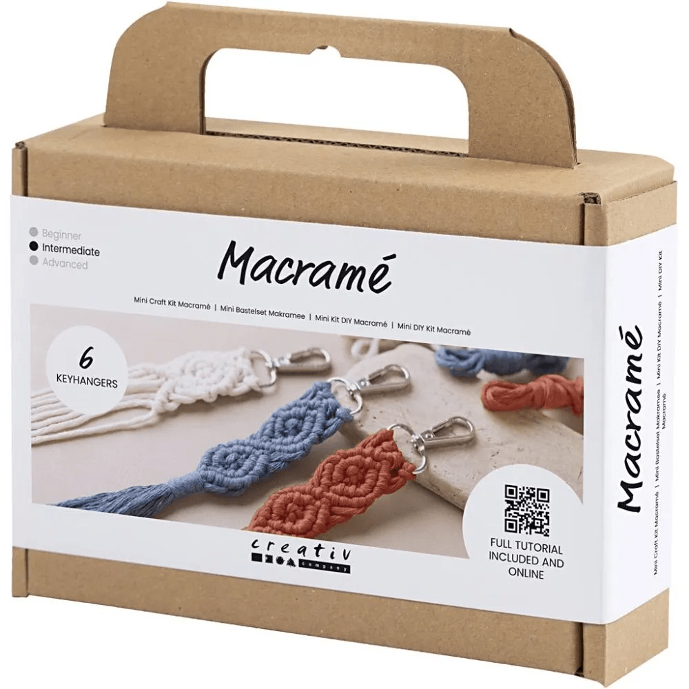 Mini Craft Kit Macramé Key Ring Bag Beginners Friendly Tutorial Video