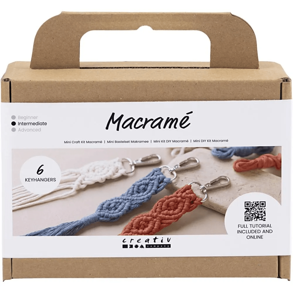 Mini Craft Kit Macramé Key Ring Bag Beginners Friendly Tutorial Video