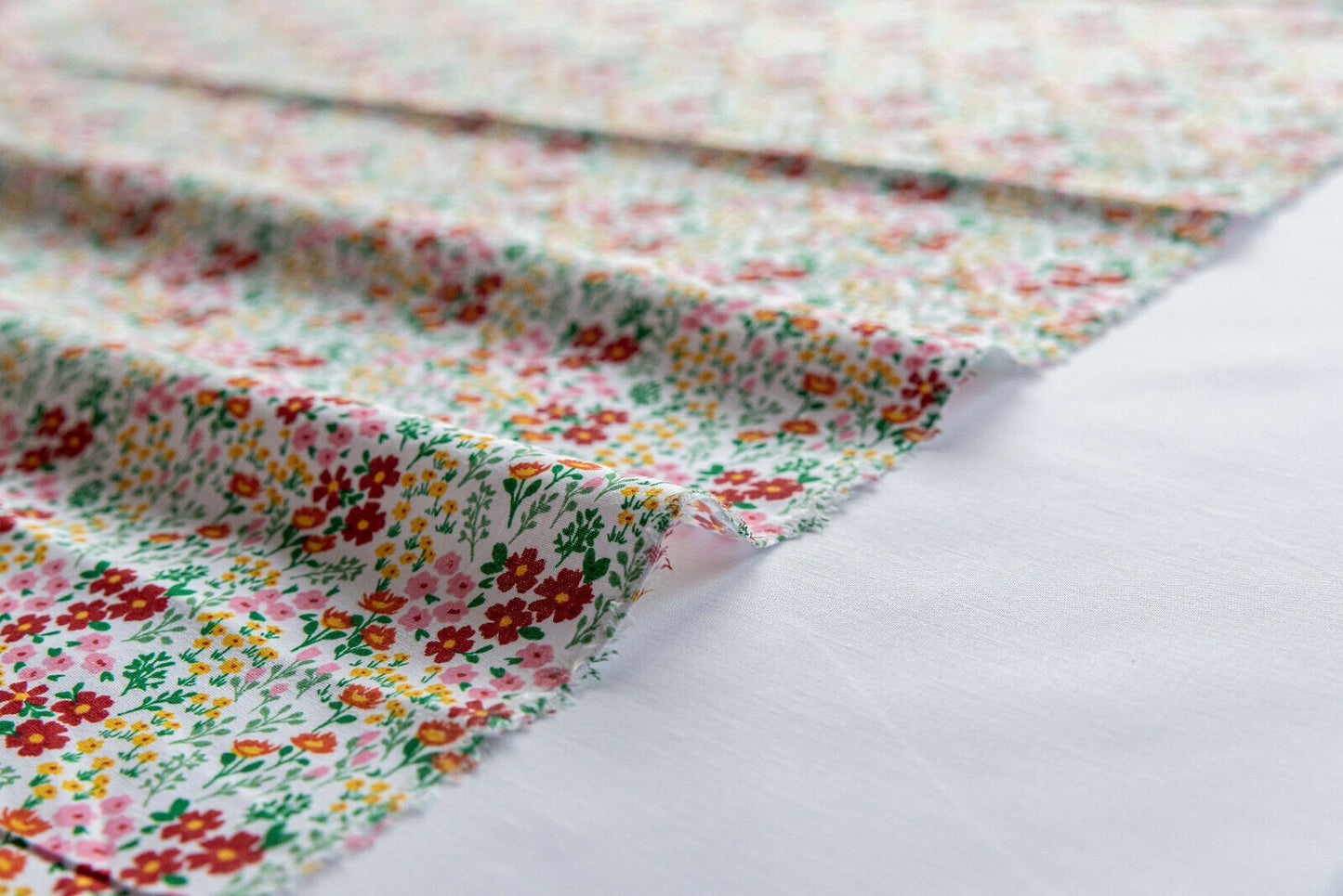 Molly Multi Colours Shabby Chic Polycotton Floral Fabric - Home - Crafts
