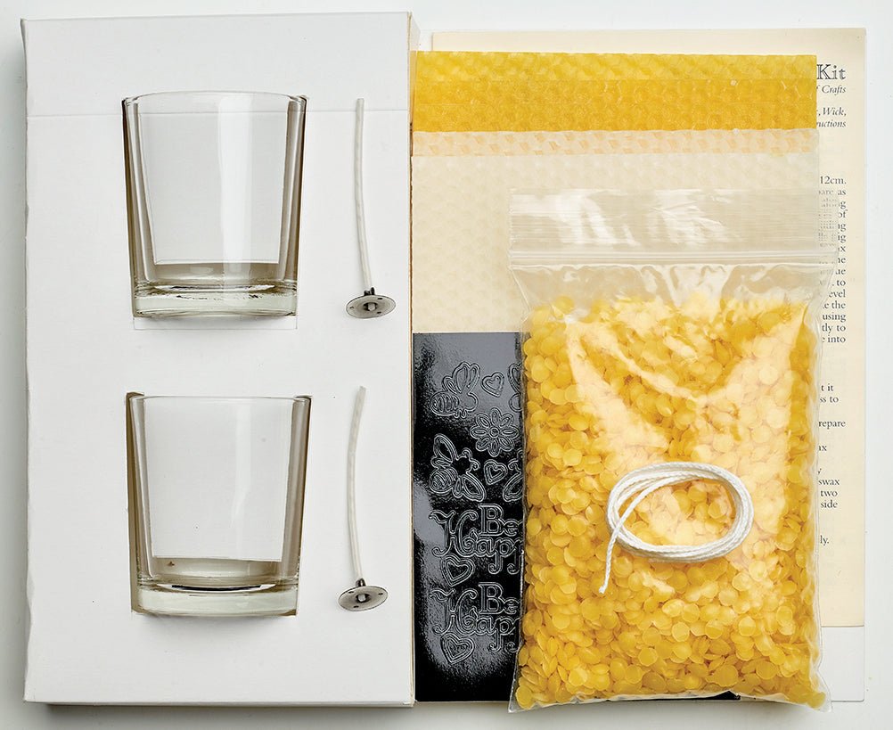 Natural Beeswax Candle Kit Instructions Natural Beeswax Candle Glass Wick Embellishments