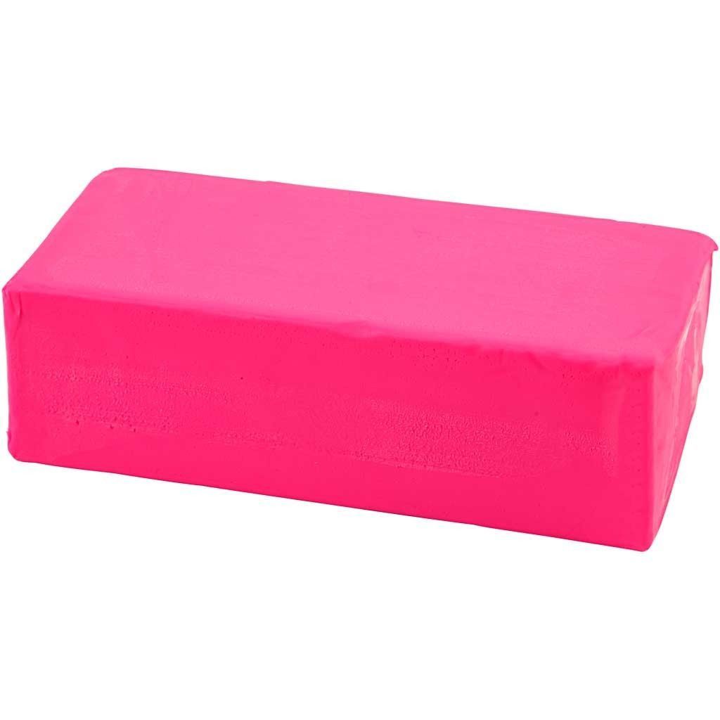 Neon Pink Colour Basic Soft Clay For Modelling Crafts 500 g - Home - Crafts