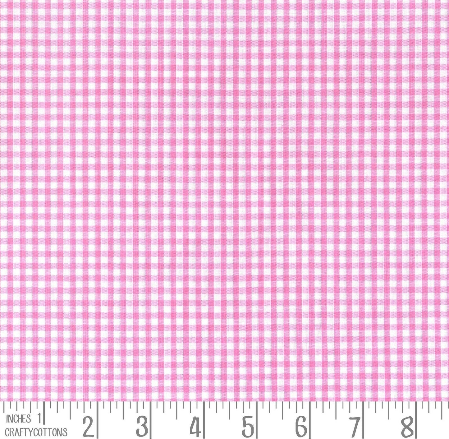Pale Pink Gingham Polycotton 1/8" Checked Fabric Select Size 112cm Wide - Home - Crafts