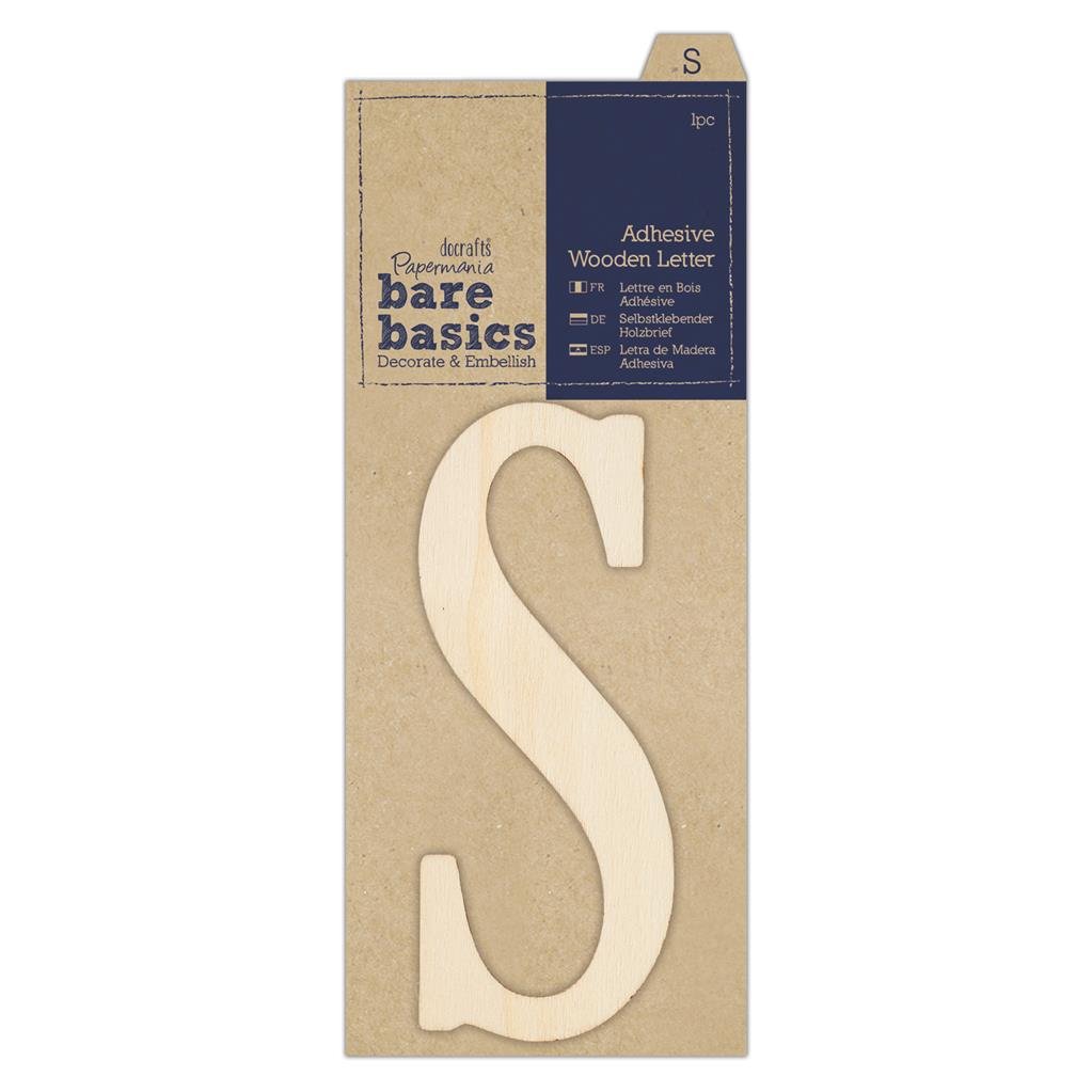 Papermania Bare Basics Adhesive Wooden Alphabet Letters Home Decoration Scrapbooking Crafts - Home - Crafts
