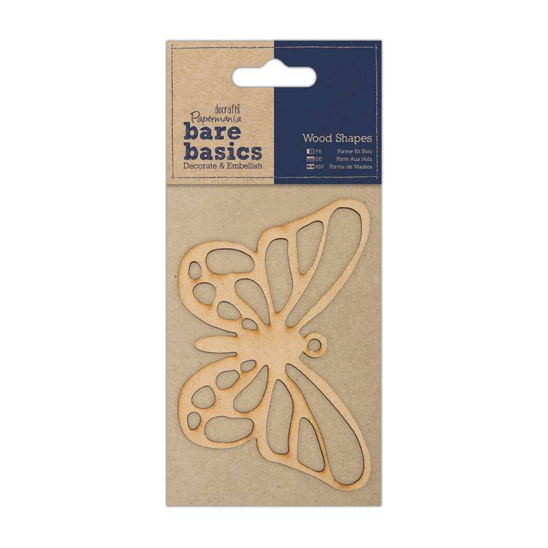 Papermania Bare Basics Butterfly Shaped Wooden Home Decor Scrapbooking Crafts - Home - Crafts