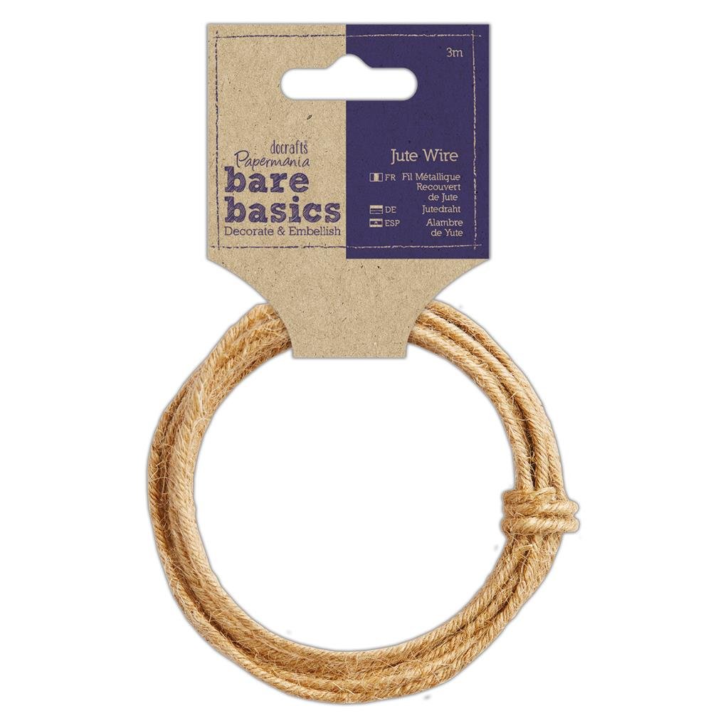 Papermania Bare Basics Jute Wire Brown Home Decoration Crafts Accessories 3m - Home - Crafts