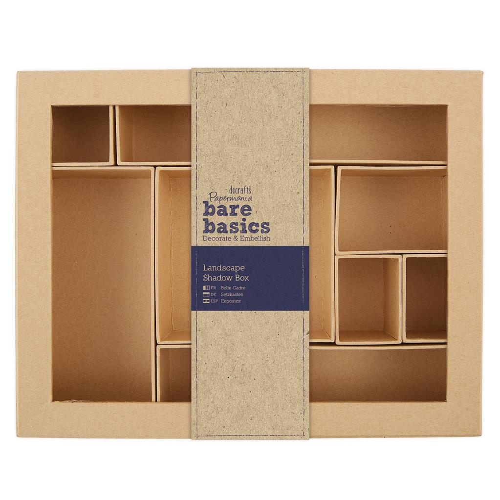 Papermania Bare Basics Landscape Shadow Box 28.5cmx22.3cmx5cm Brown Home Decorations - Home - Crafts