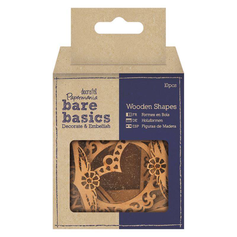 Papermania Bare Basics Mixed Frames Wooden Shaped Scrapbooking Crafts x 10 - Home - Crafts