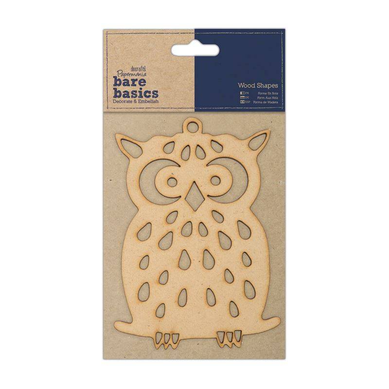 Papermania Bare Basics Owl Shaped Wooden Home Decoration Scrapbooking Crafts - Home - Crafts