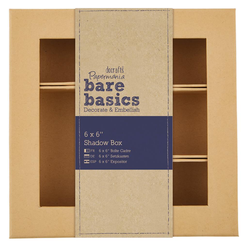 Papermania Bare Basics Shadow Box 15.2 cm/6 inch Square Shape Brown Home Decorations - Home - Crafts