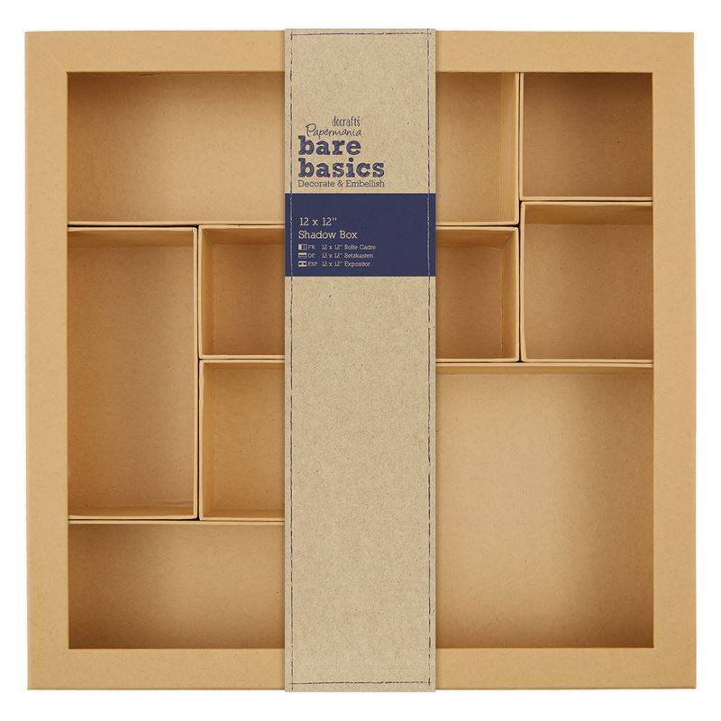 Papermania Bare Basics Shadow Box 30.5cm x 30.5cm Brown Square Shaped Home Decorations - Home - Crafts