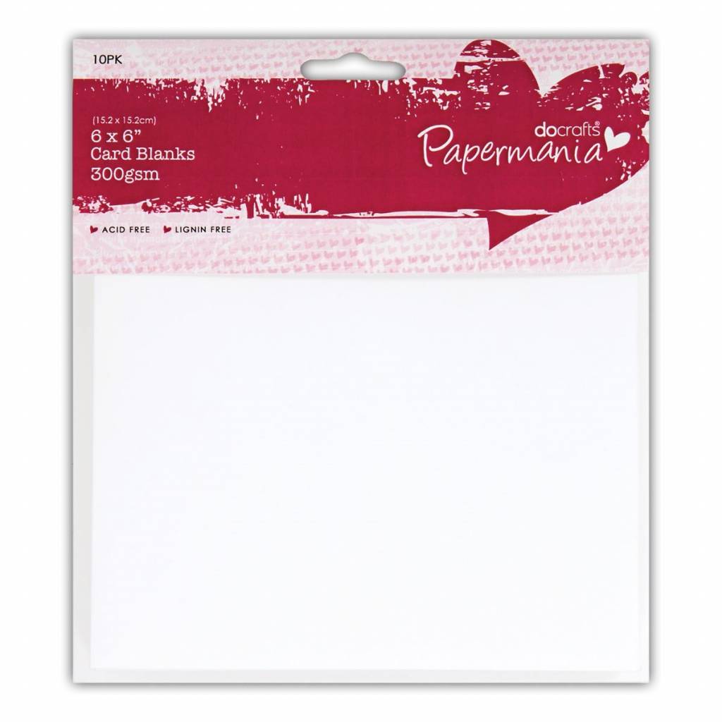Papermania Blank Cards Envelopes Pack 15.2cm x 15.2cm White Card Making Crafts x 10 - Home - Crafts