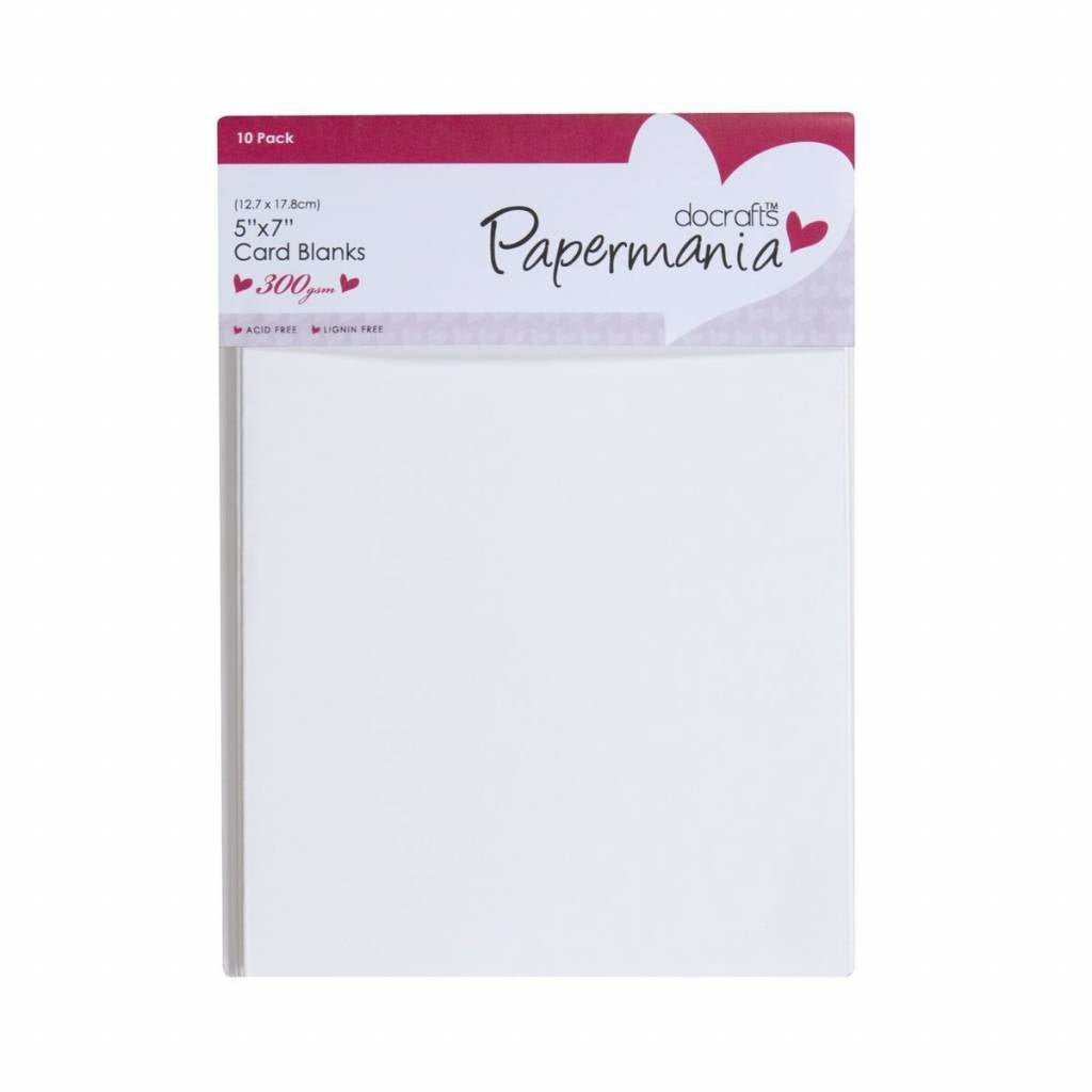 Papermania Blank Cards Envelopes Pack Of 10 Rectangular White 12.7cmx17.8cm - Home - Crafts