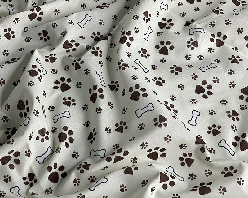 Paws & Bones Cream Polycotton Children Fabric