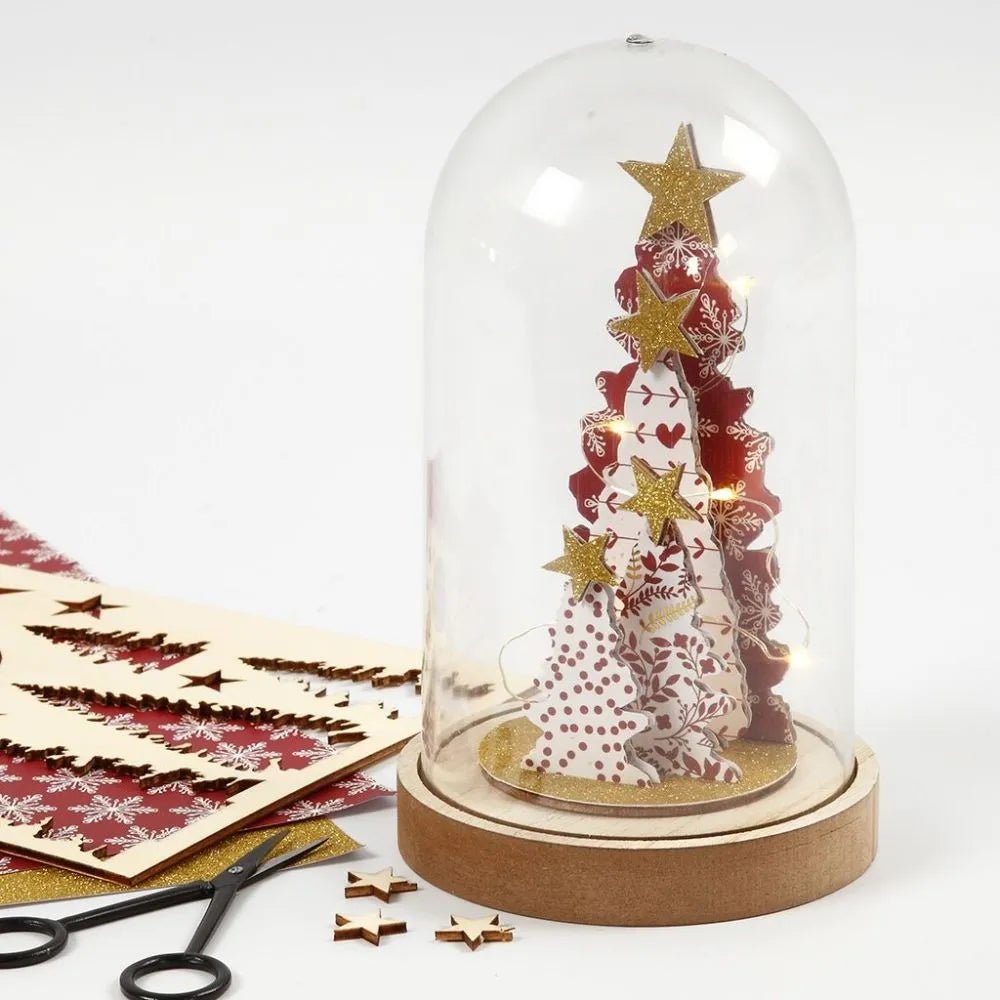 Plastic Globe Bell Jar Dome Display Wooden Base Stand Decorative Vintage DIY Craft - Home - Crafts