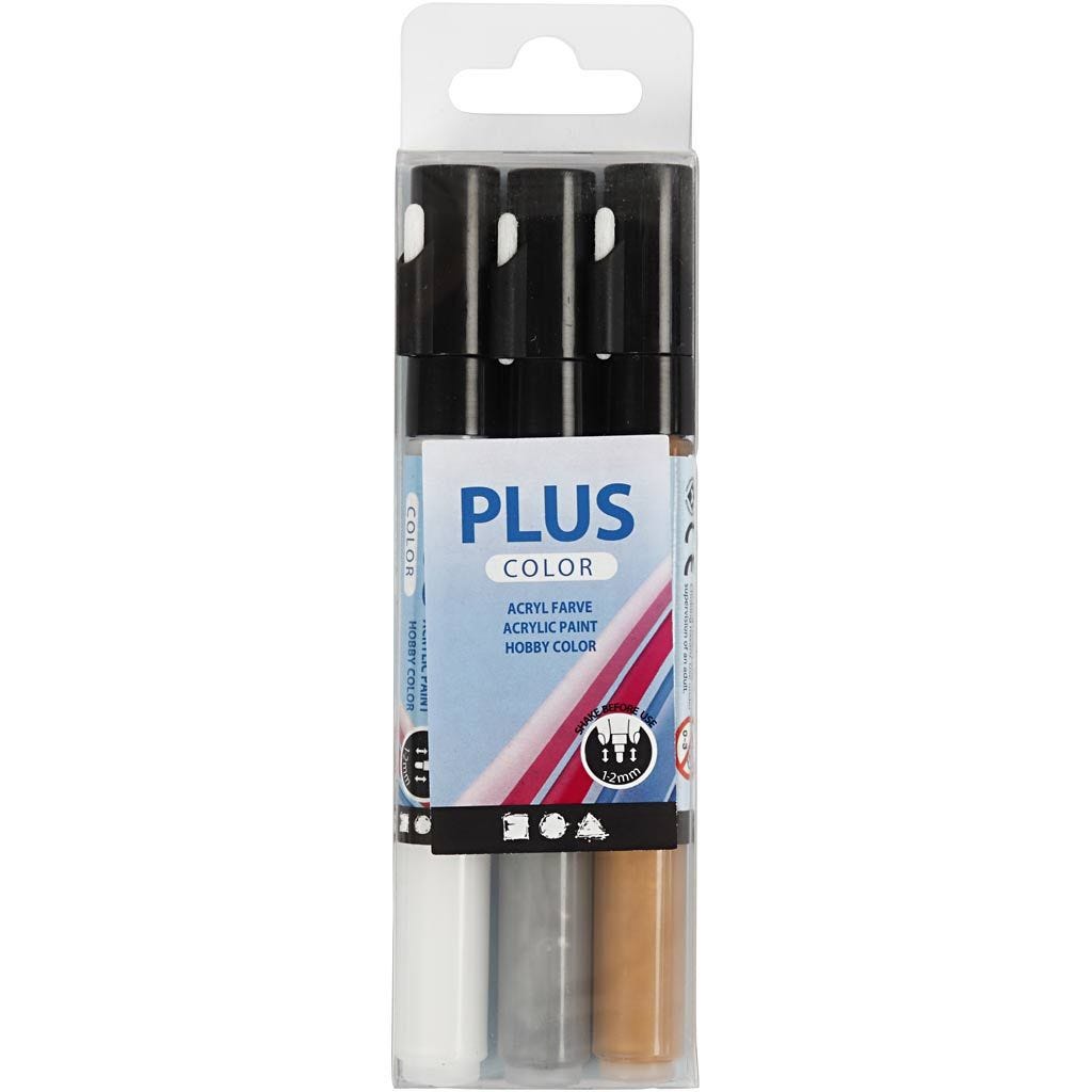 Plus Color Marker 14.5cm | Line 1-2 mm| Choose Colour 3 Packs 5,5ml Water Based