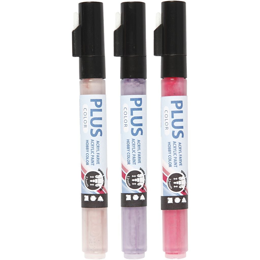 Plus Color Marker 14.5cm | Line 1-2 mm| Choose Colour 3 Packs 5,5ml Water Based