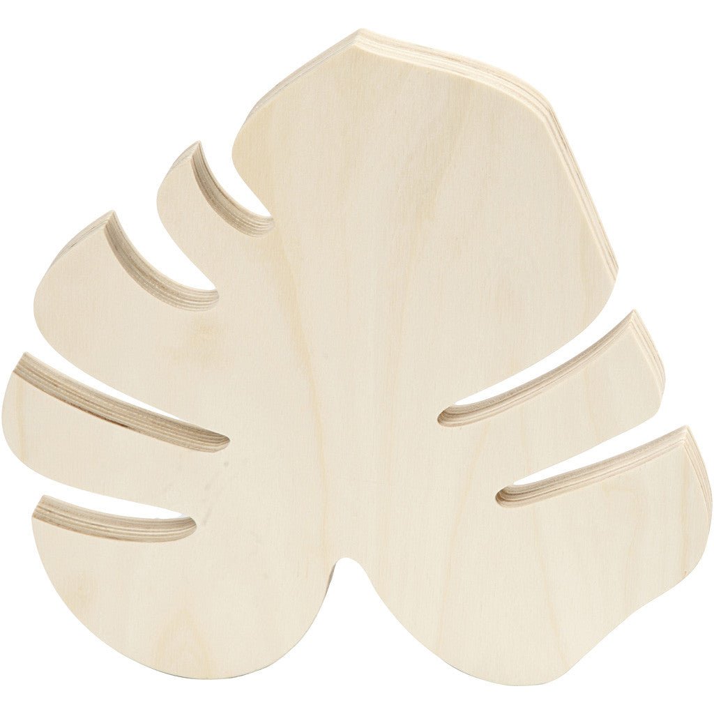 Plywood Carved Monstera Leaf Decoration Crafts W: 25 cm H: 24 cm - Home - Crafts