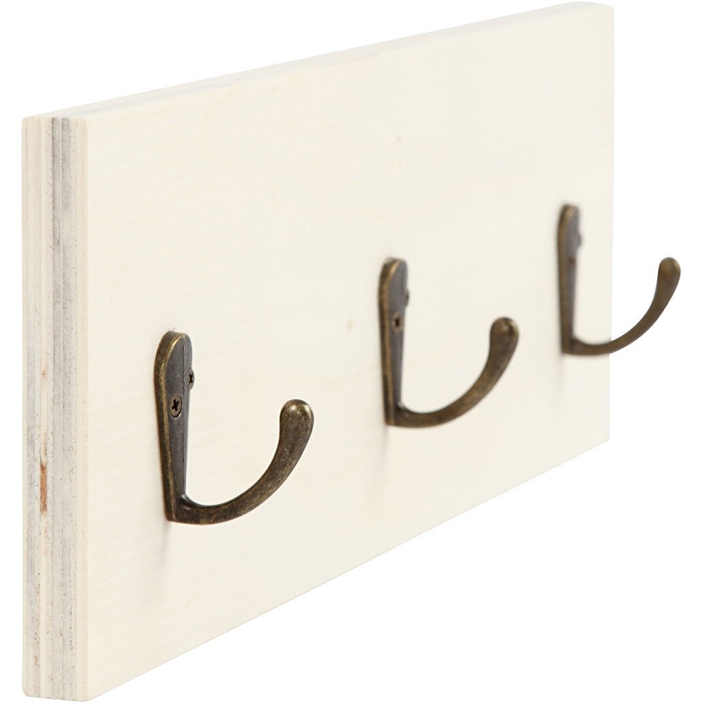 Plywood Coat Clothes Hanger Rack With 3 Metal Rivets Home Furnishings Decoration Crafts L: 30 cm - Home - Crafts