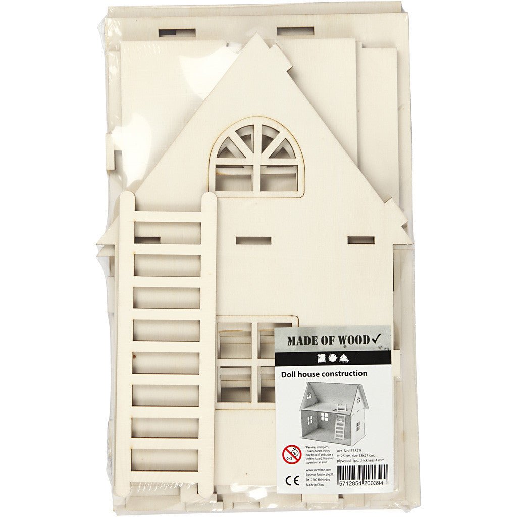 Plywood Doll House Construction Kit Toys Children Decoration Crafts 18x27x35 cm - Home - Crafts