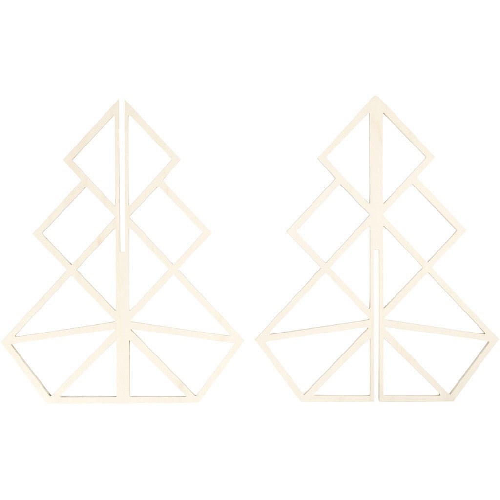 Plywood Geometric Design 3D Christmas Tree Decoration Crafts H: 60 cm W: 48 cm - Home - Crafts