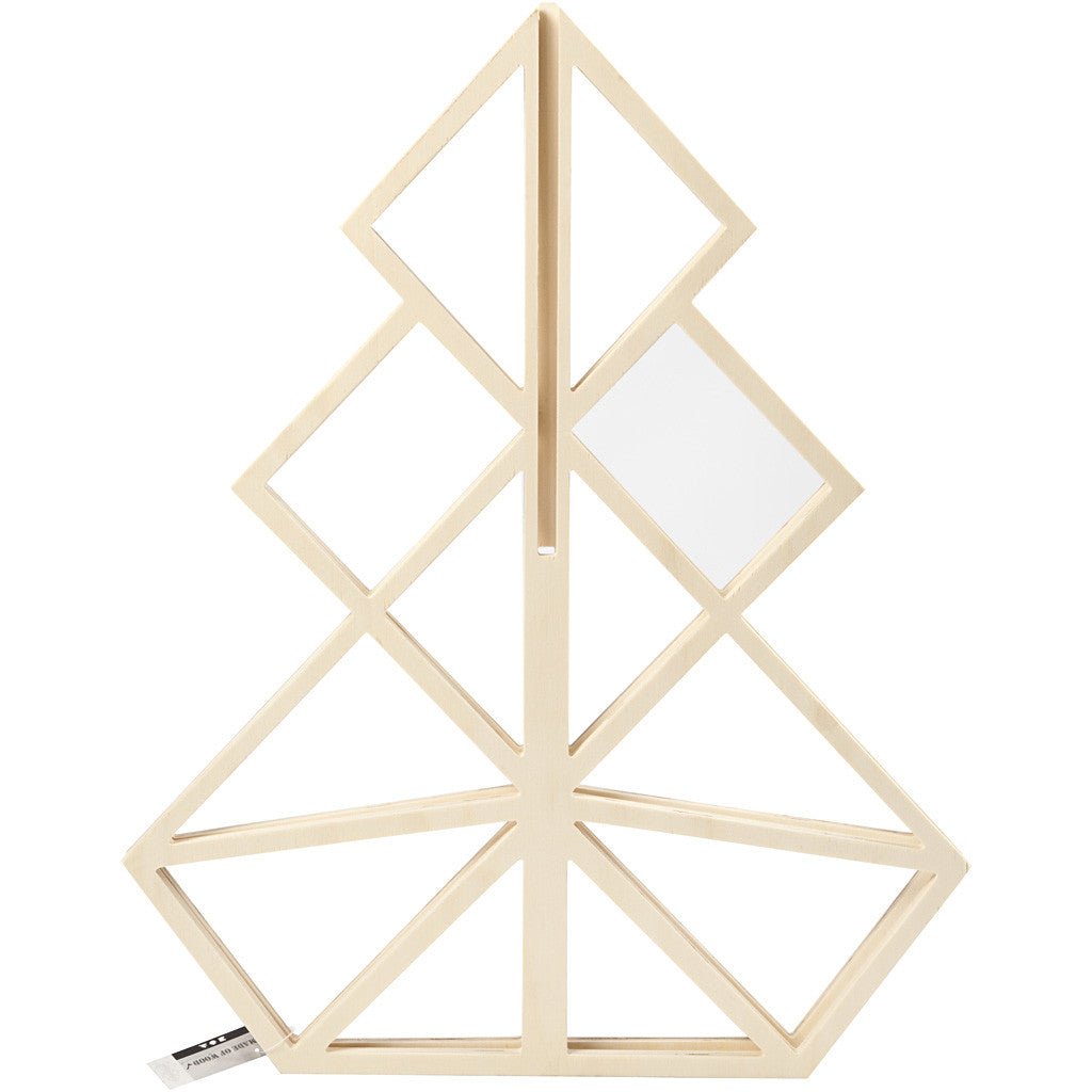 Plywood Geometric Design 3D Christmas Tree Decoration Crafts H: 60 cm W: 48 cm - Home - Crafts