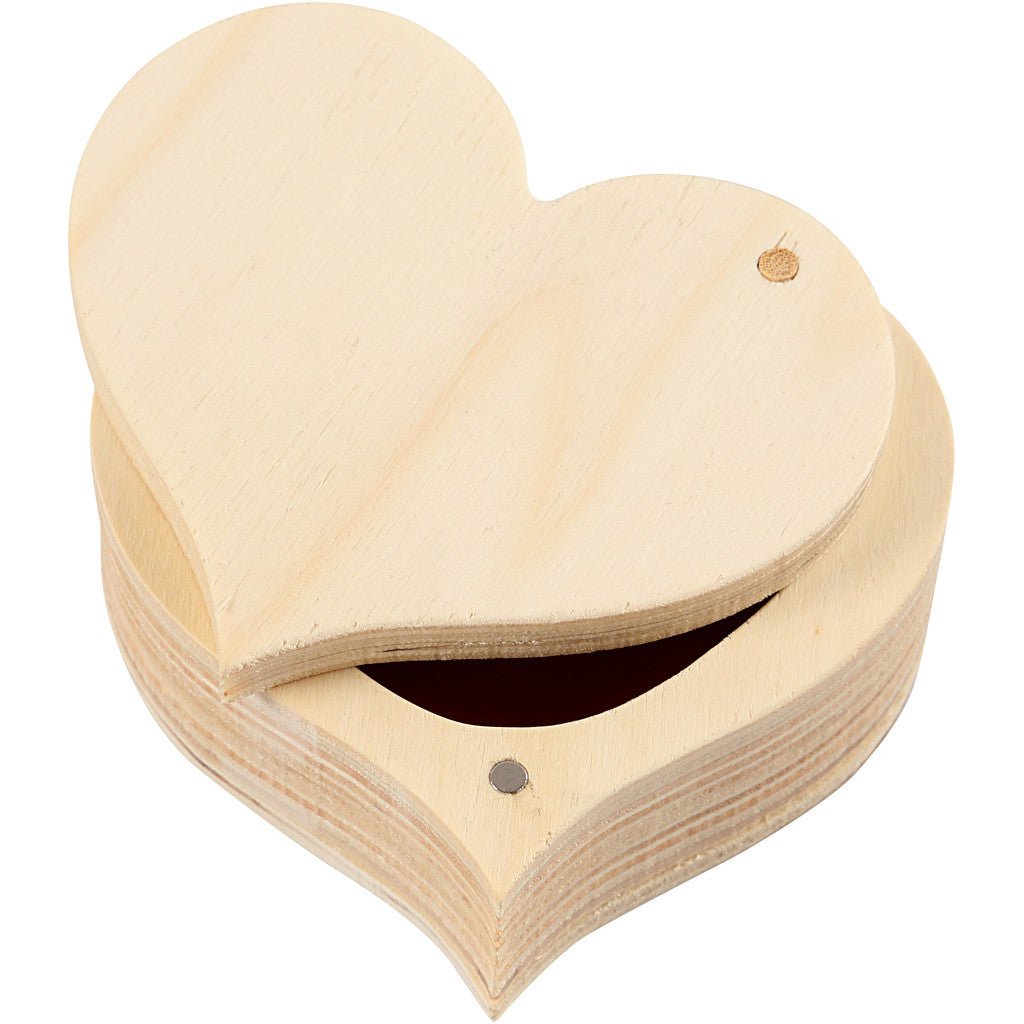 Plywood Heart Shaped Storage Box Decoration Crafts W: 9 cm - Home - Crafts