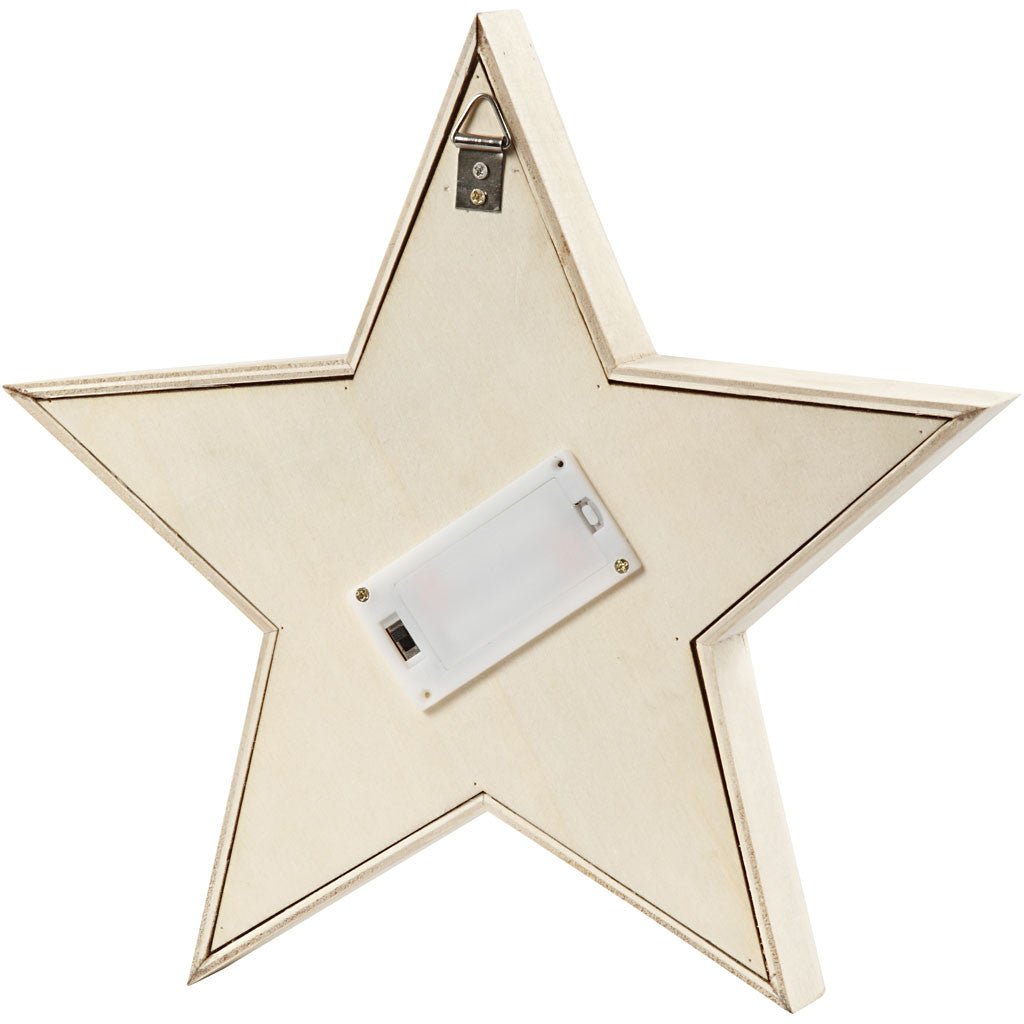Plywood Star Shaped Light Box With 11 Small Bulbs Decoration Crafts H: 26 cm D: 3.5 cm - Home - Crafts