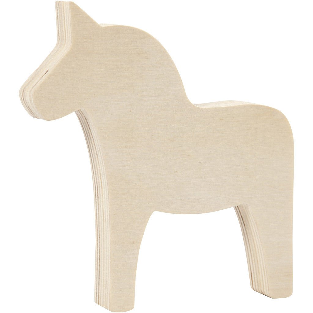 Plywood Swedish Dalahest Horse Decoration Crafts W: 12 cm H: 13 cm - Home - Crafts