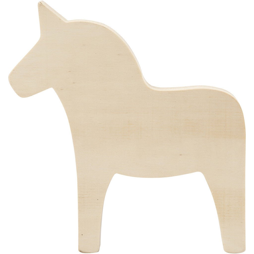 Plywood Swedish Dalahest Horse Decoration Crafts W: 16 cm H: 17 cm - Home - Crafts