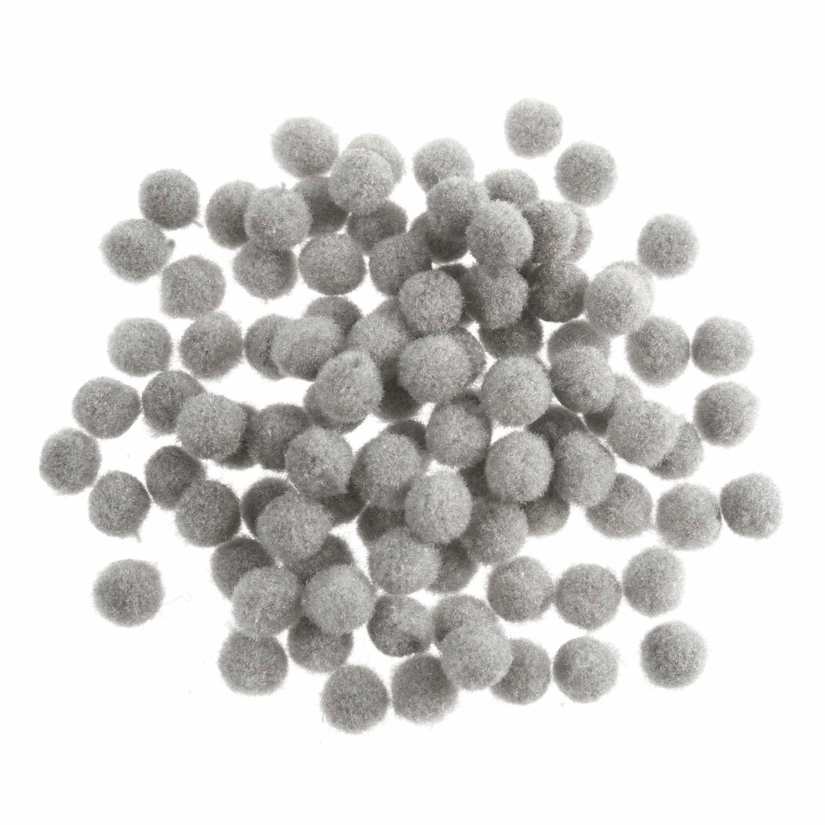 Pom Poms Solid Colour: 0.7cm: Grey| 100 Pack Decorative Festive Craft Tools