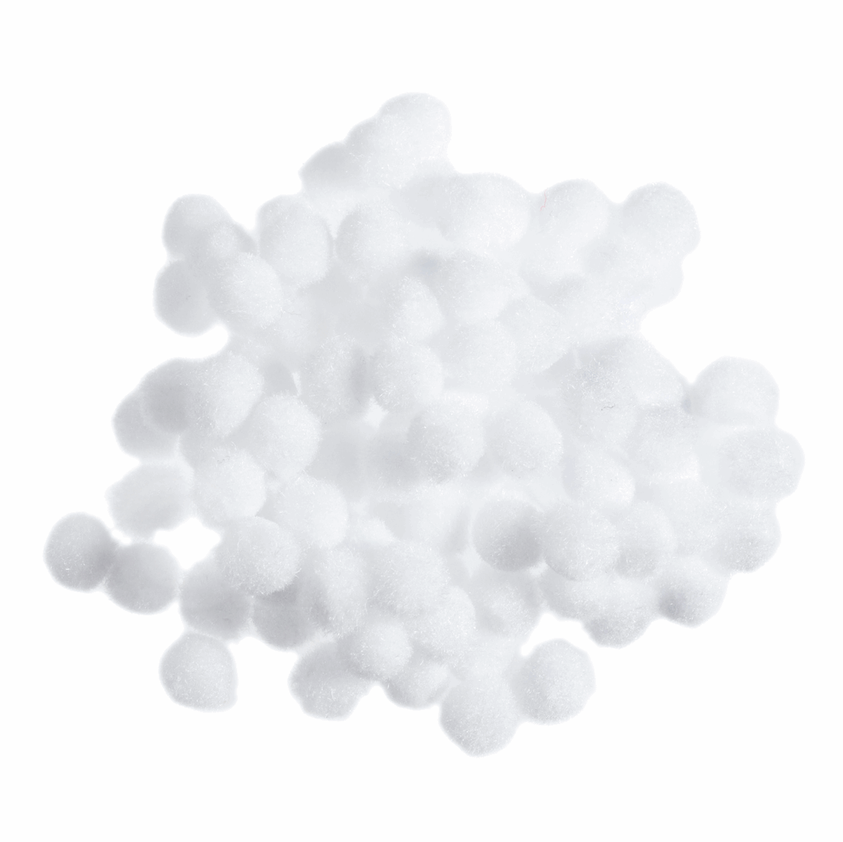 Pom Poms Solid Colour: 0.7cm: White| 100 Pack Decorative Festive Craft Tools