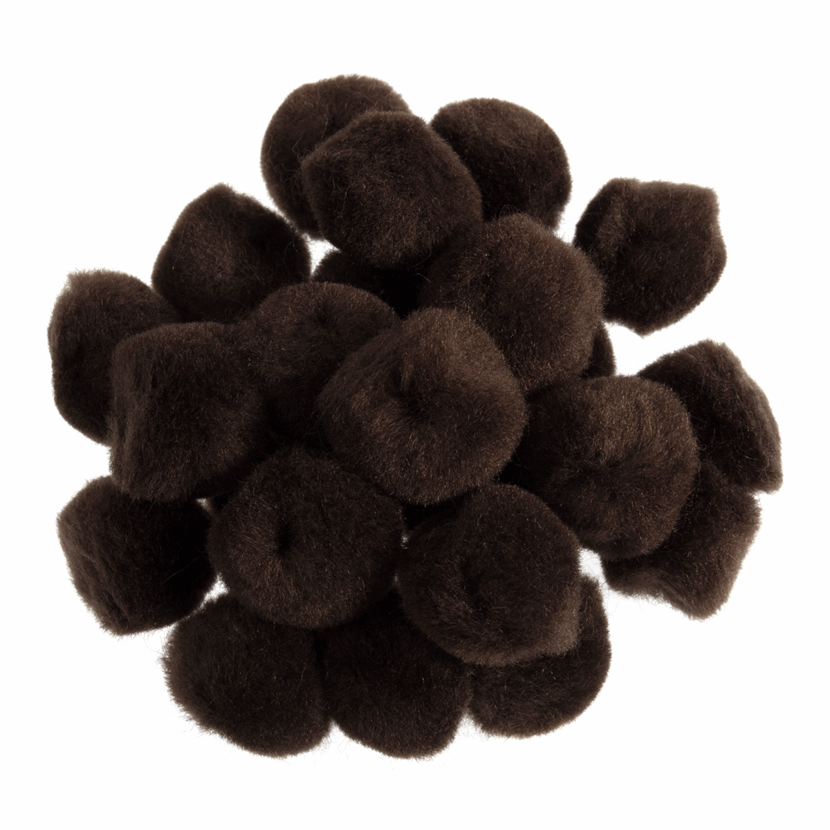 Pom Poms Solid Colour: Brown: 2.5cm| 100 Pack Decorative Festive Craft Tools