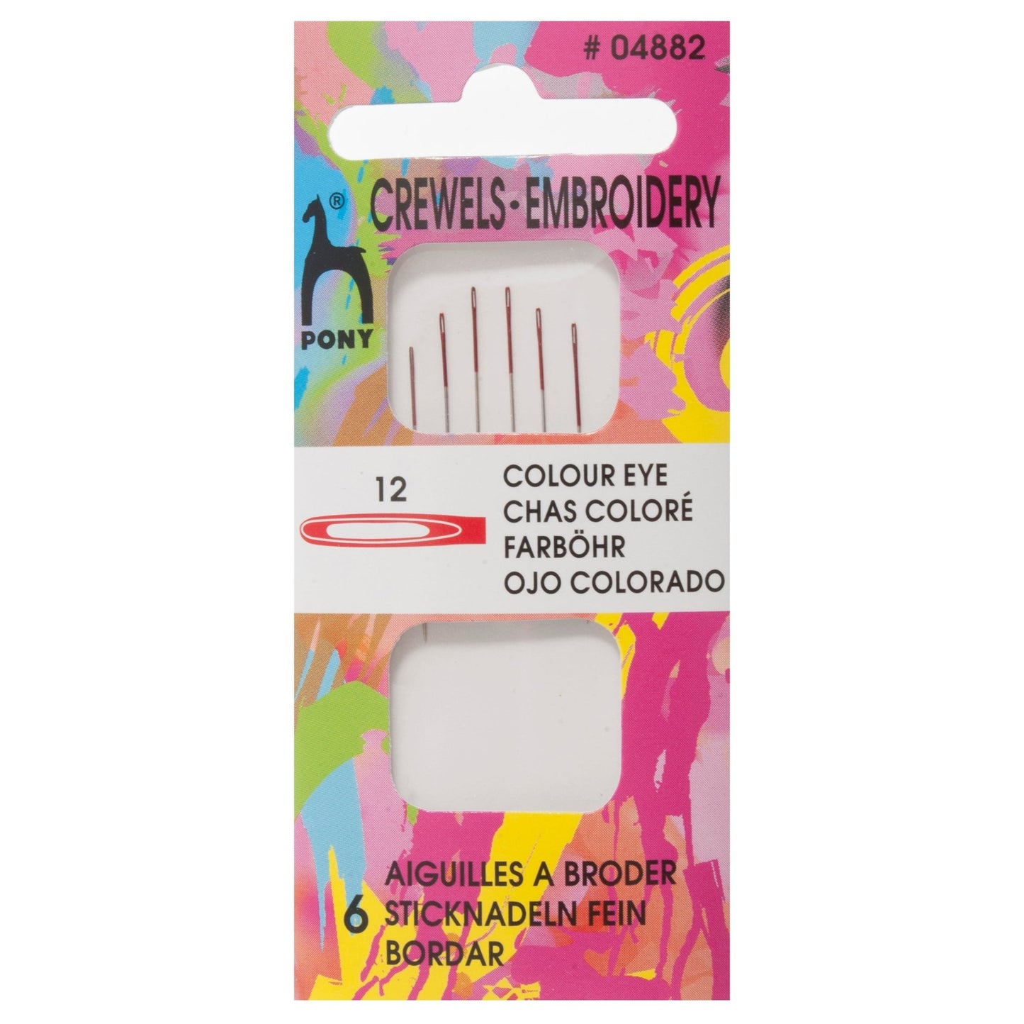 Pony Crewels Colour Coded Eye Hand Sewing Needles Embroidery Craft - Select Size