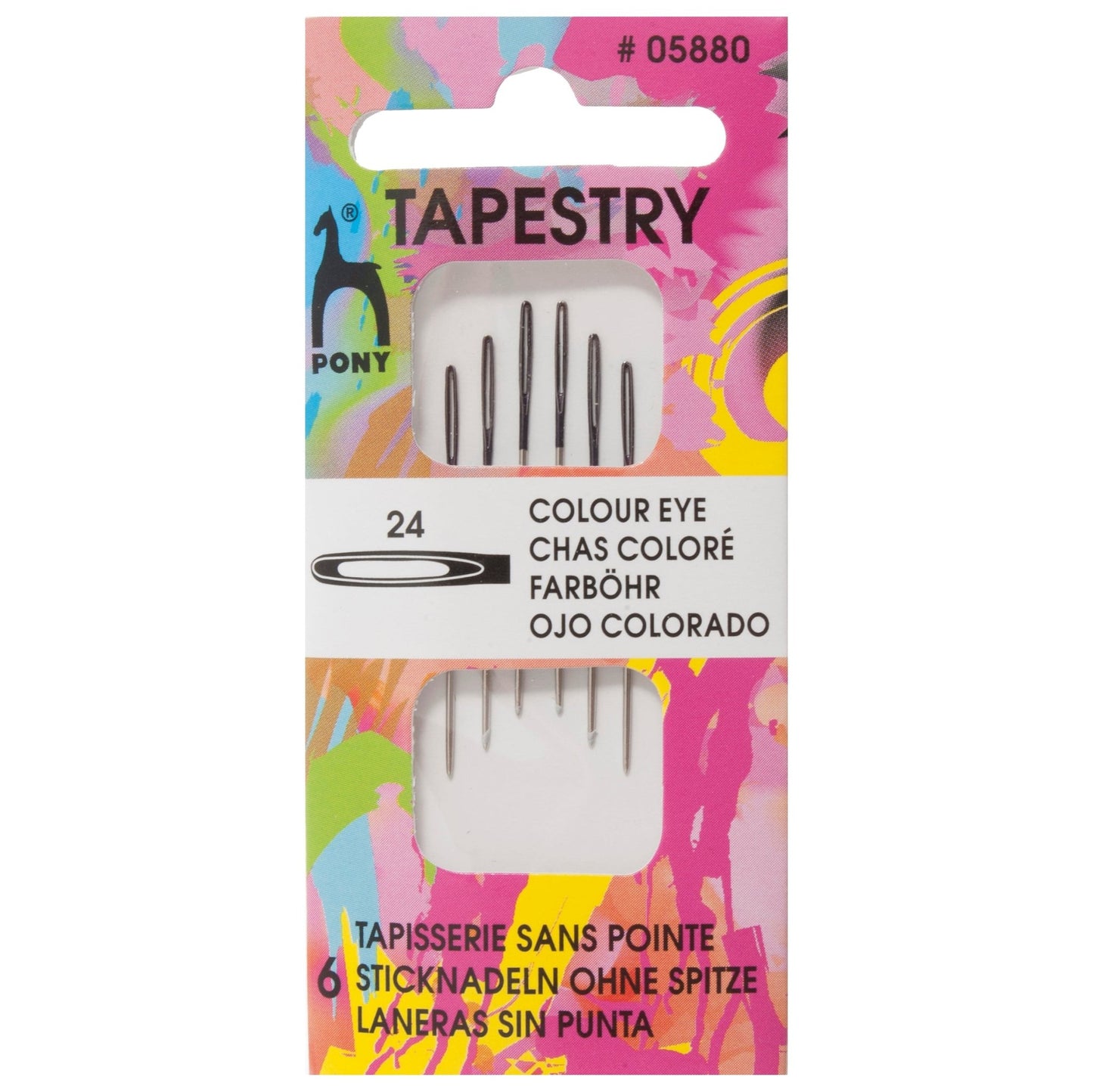 Pony Tapestry Needles Colour Coded Eye Blunt Tip Hand Sewing Craft - Select Size