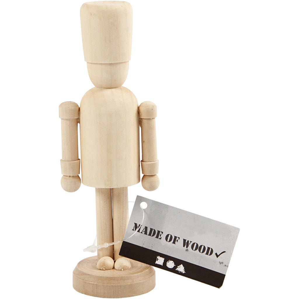 Poplar Wood Decoration Figure With Moving Hands Crafts H: 13 cm - The Queens Guard - Home - Crafts
