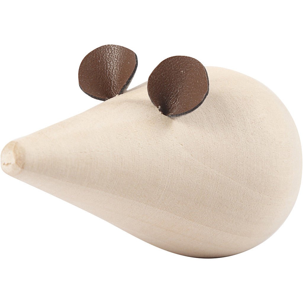 Poplar Wood Mouse With Flat Bottom Decoration Crafts L: 10 cm D: 5.5 cm - Home - Crafts
