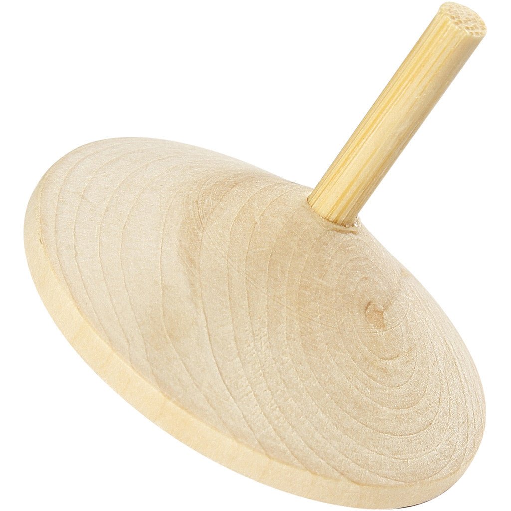 Poplar Wood Spinning Top Children Toys Decoration Crafts H: 5 cm - Home - Crafts