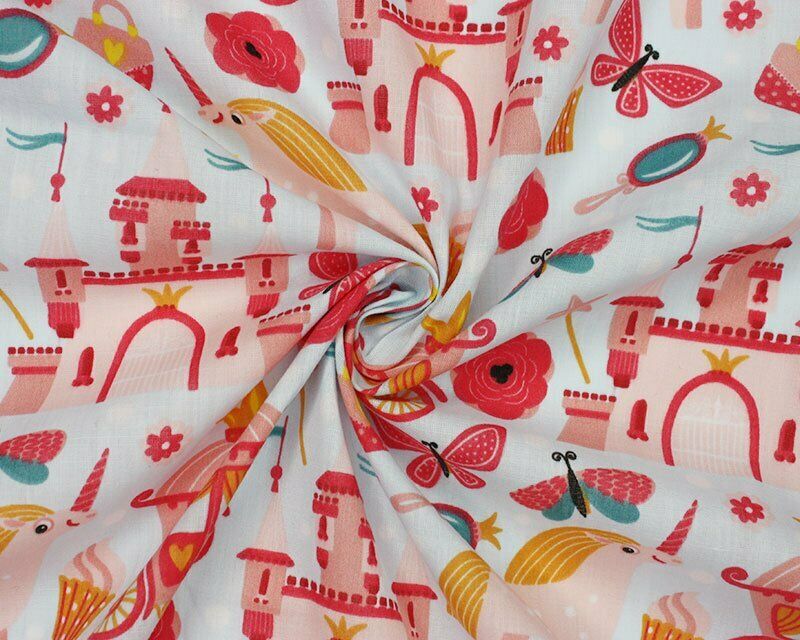 Princess Kingdom Light Sky Polycotton Children Fabric - Home - Crafts