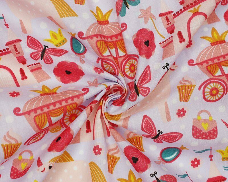 Princess Kingdom Lilac Polycotton Children Fabric